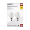 Satco 4.5-Watt G16.5 LED - White - Candelabra Base - 2700K - 350 Lumens - 120 Volts, 2PK S21812 - alternate 2